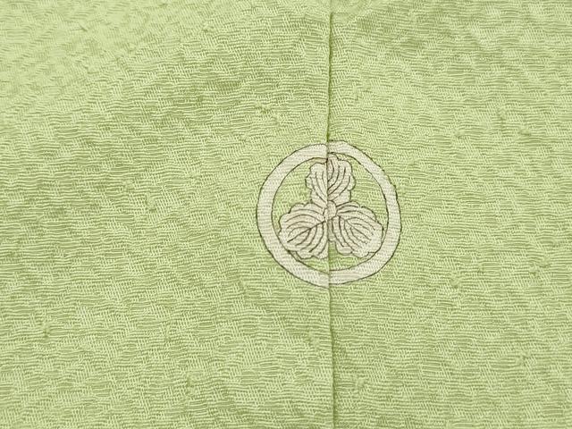 平和屋着物■上質な色無地　霞地紋　若菜色　正絹　逸品　DABH1002qa