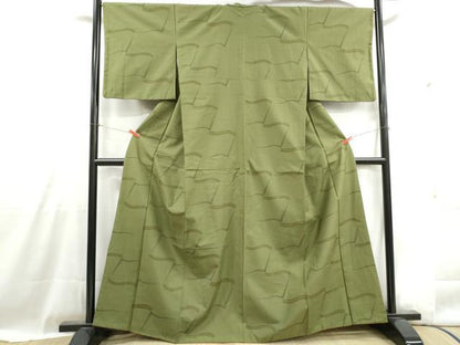 平和屋着物■上質な紬　瓦文様　正絹　逸品　DABH1003qa