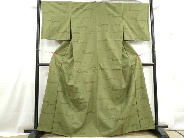 平和屋着物■上質な紬　瓦文様　正絹　逸品　DABH1003qa