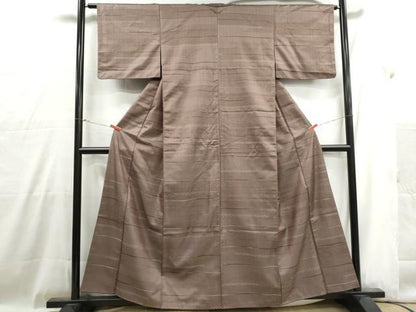平和屋着物■上質な紬　100亀甲　横段文　正絹　逸品　DABH1006qa