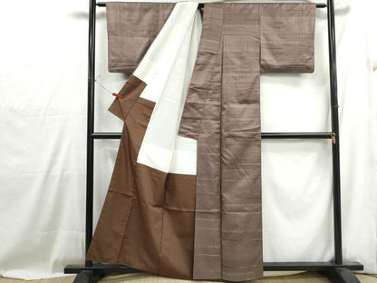 平和屋着物■上質な紬　100亀甲　横段文　正絹　逸品　DABH1006qa