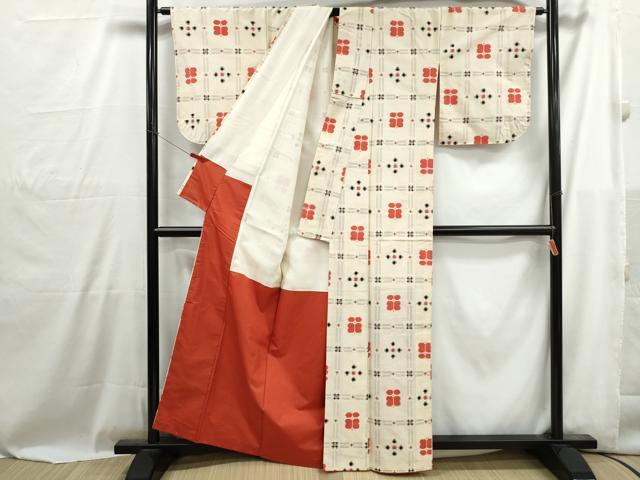平和屋着物■上質な紬　遠州椿　正絹　逸品　DABH1007qa