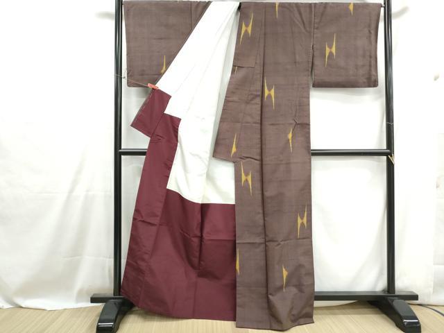 平和屋着物■上質な紬　絣文様　正絹　逸品　DABH1010qa