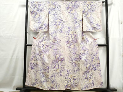 平和屋着物■上質な小紋　草花文　金彩　正絹　逸品　DABH1013qa　