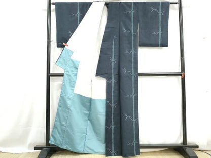 平和屋着物■上質な紬　笹竹文　松坂屋扱い　正絹　逸品　DABH1015qa