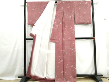 平和屋着物■上質な小紋　鴛鴦花文　正絹　逸品　DABH1016qa