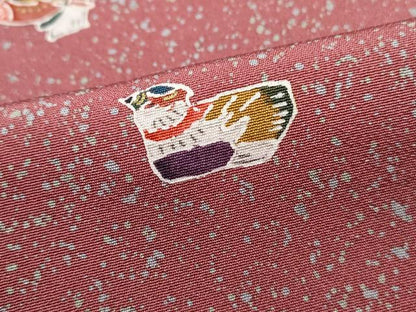 平和屋着物■上質な小紋　鴛鴦花文　正絹　逸品　DABH1016qa