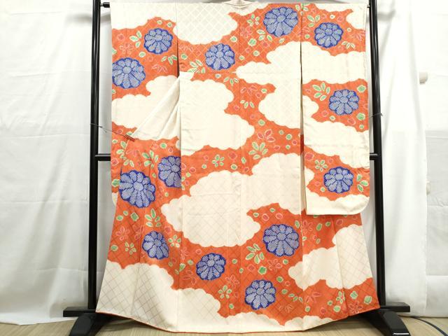 平和屋着物■豪華振袖　絞り　雲取り花文　正絹　逸品　DABH1023qa