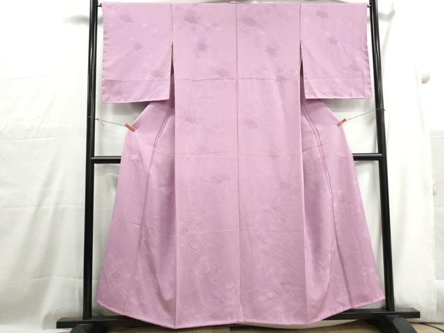 平和屋着物□上質な色無地 抽象地紋 石竹色 正絹 逸品 DABH1027qa