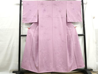 平和屋着物■上質な色無地　抽象地紋　石竹色　正絹　逸品　DABH1027qa