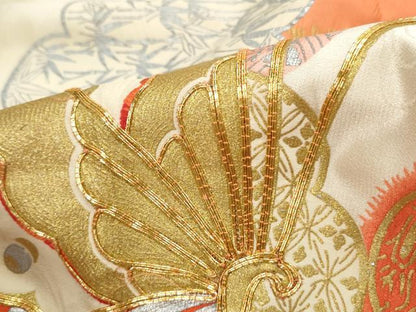 平和屋着物■豪華振袖　駒刺繍　雲取り花蝶文　金銀彩　正絹　逸品　DABH1035qa