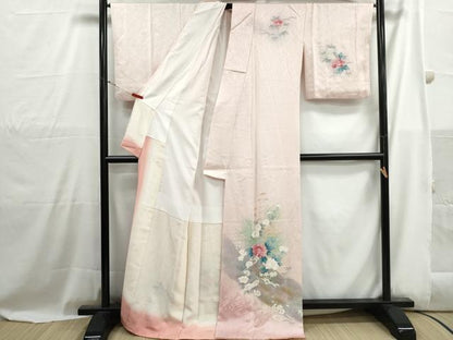 平和屋着物■訪問着　地紙草花文　暈し染め　金彩　正絹　逸品　DABH1038qa