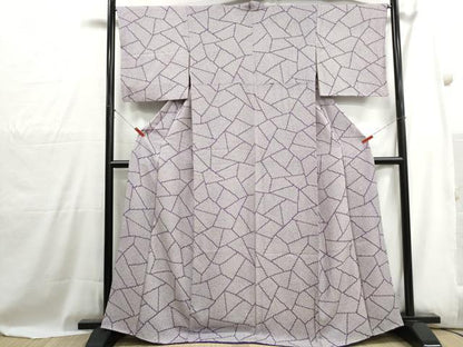 平和屋着物■上質な小紋　石畳　鹿の子文　正絹　逸品　DABH1040qa