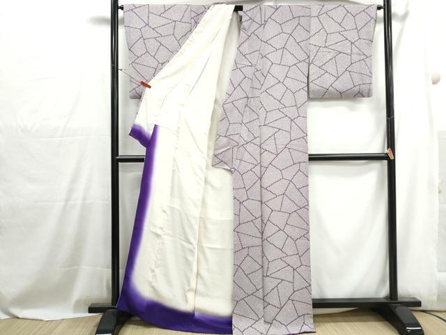 平和屋着物■上質な小紋　石畳　鹿の子文　正絹　逸品　DABH1040qa