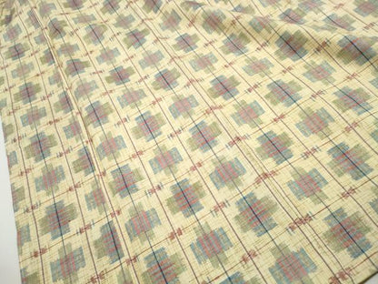 平和屋着物■上質な紬　格子文　やまと誂製　正絹　逸品　DABH1050qa