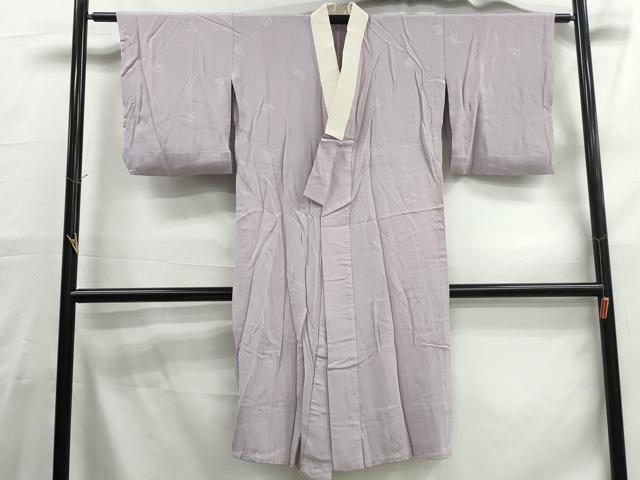 平和屋着物■長襦袢　無双仕立て　手毬地紋　淡紅藤色　正絹　逸品　DABH1055qa