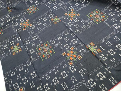 平和屋着物■上質な紬　幾何学文　正絹　逸品　DABH1058qa