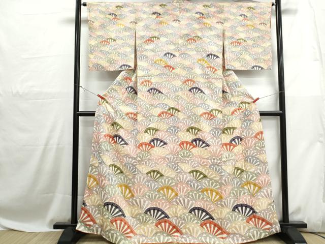 平和屋着物■訪問着　片輪車文　金彩　三越扱い　正絹　逸品　DABH1063qa