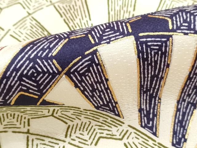 平和屋着物■訪問着　片輪車文　金彩　三越扱い　正絹　逸品　DABH1063qa