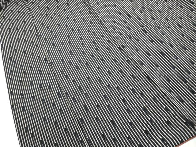 平和屋着物■上質な小紋　間道　黒地　正絹　逸品　DABH1065qa