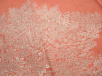 平和屋着物■江戸小紋　訪問着　秀綱作　エ霞花文　正絹　逸品　DABH1069qa