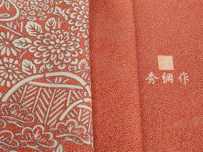 平和屋着物■江戸小紋　訪問着　秀綱作　エ霞花文　正絹　逸品　DABH1069qa