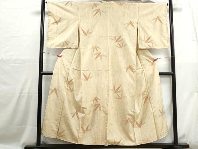 平和屋着物■上質な紬　笹葉文　正絹　逸品　DABH1071qa