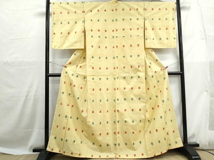 平和屋着物■上質な紬　変わり格子　正絹　逸品　DABH1073qa