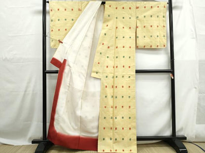 平和屋着物■上質な紬　変わり格子　正絹　逸品　DABH1073qa