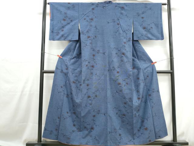平和屋着物■上質な紬　唐草花文　正絹　逸品　DABH1075qa