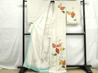 平和屋着物■訪問着　駒刺繍　枝花文　金彩　正絹　逸品　DABH1076qa