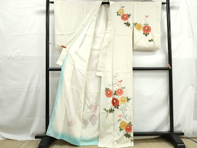 平和屋着物■訪問着　駒刺繍　枝花文　金彩　正絹　逸品　DABH1076qa
