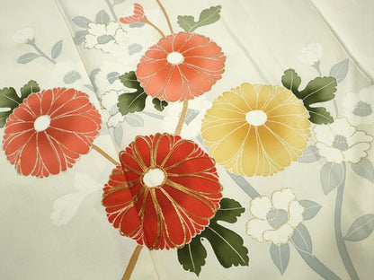 平和屋着物■訪問着　駒刺繍　枝花文　金彩　正絹　逸品　DABH1076qa