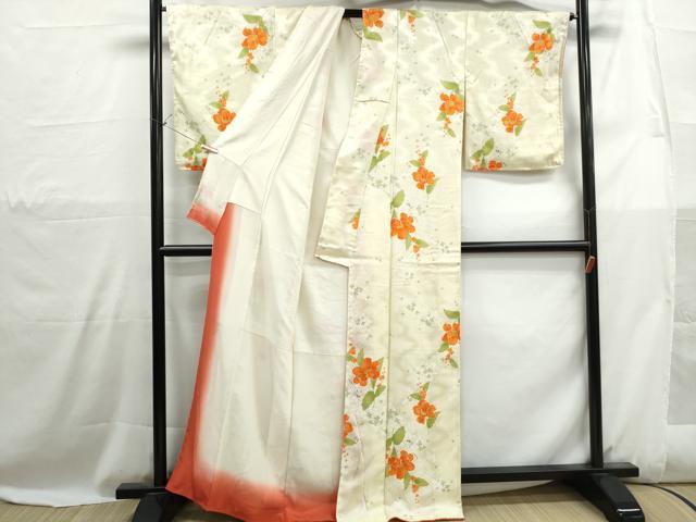平和屋着物■上質な小紋　草花文　金彩　正絹　逸品　DABH1093qa