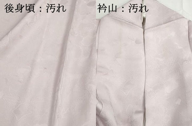 平和屋着物■上質な色無地　流水切嵌地紋　薄桜色　正絹　逸品　DABH1101qa