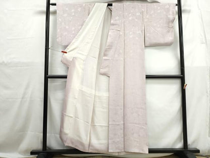 平和屋着物■上質な色無地　流水切嵌地紋　薄桜色　正絹　逸品　DABH1101qa