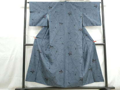 平和屋着物■上質な紬　唐草南天文　正絹　逸品　DABH1102qa