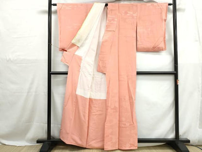 平和屋着物■上質な色無地　流水菊地紋　東雲色　正絹　逸品　DABH1103qa