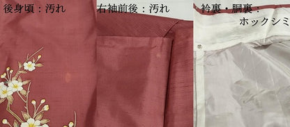 平和屋着物■訪問着　紬地　枝花文　正絹　逸品　DABH1110qa