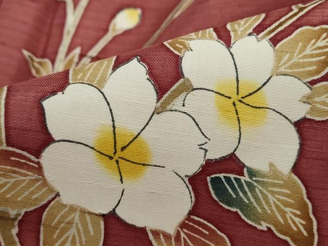 平和屋着物■訪問着　紬地　枝花文　正絹　逸品　DABH1110qa