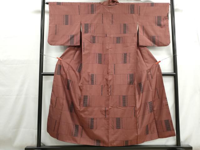 平和屋着物■本場大島紬　9マルキ　横段文　正絹　逸品　DABH1114qa