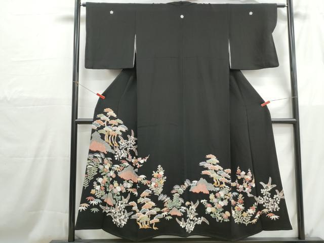平和屋着物■豪華黒留袖　松竹梅　金彩　正絹　逸品　DABH1126qa