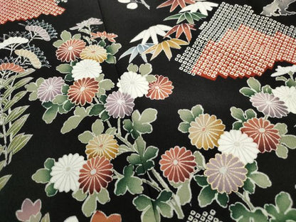 平和屋着物■豪華黒留袖　松竹梅　金彩　正絹　逸品　DABH1126qa
