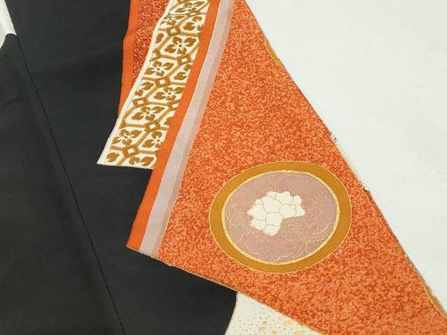 平和屋着物■豪華黒留袖　駒刺繍　花丸文　金彩　正絹　逸品　DABH1128qa
