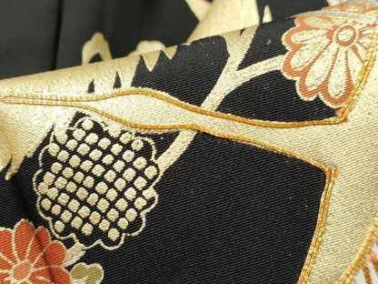 平和屋着物■豪華黒留袖　駒刺繍　飛鶴雪輪花文　金銀彩　正絹　逸品　DABH1129qa