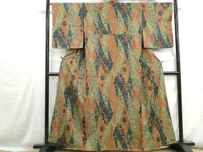 平和屋着物■上質な小紋　花椿間道　正絹　逸品　DABH1130qa