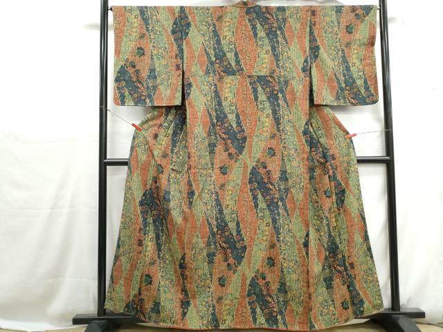 平和屋着物■上質な小紋　花椿間道　正絹　逸品　DABH1130qa