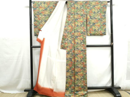 平和屋着物■上質な小紋　唐草花文　正絹　逸品　DABH1133qa