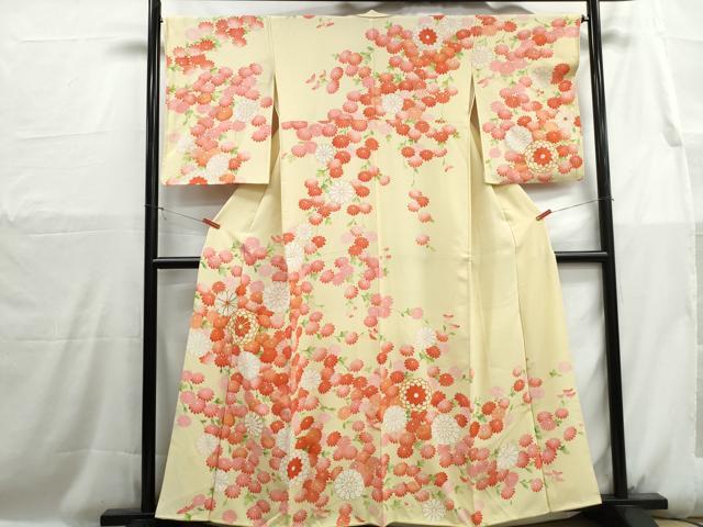 平和屋着物■訪問着　駒刺繍　菊尽くし　金彩　正絹　逸品　DABH1135qa