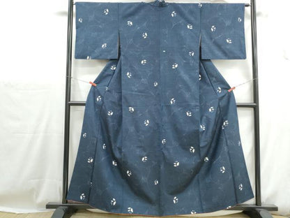 平和屋着物■上質な紬　花唐草文　正絹　逸品　DABH1144qa